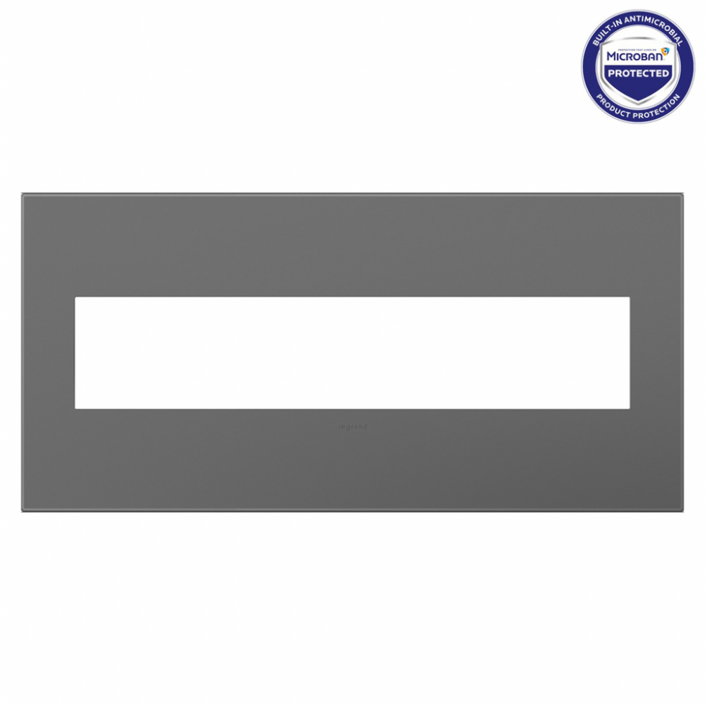 adorne Magnesium Five-Gang Screwless Wall Plate with Microban