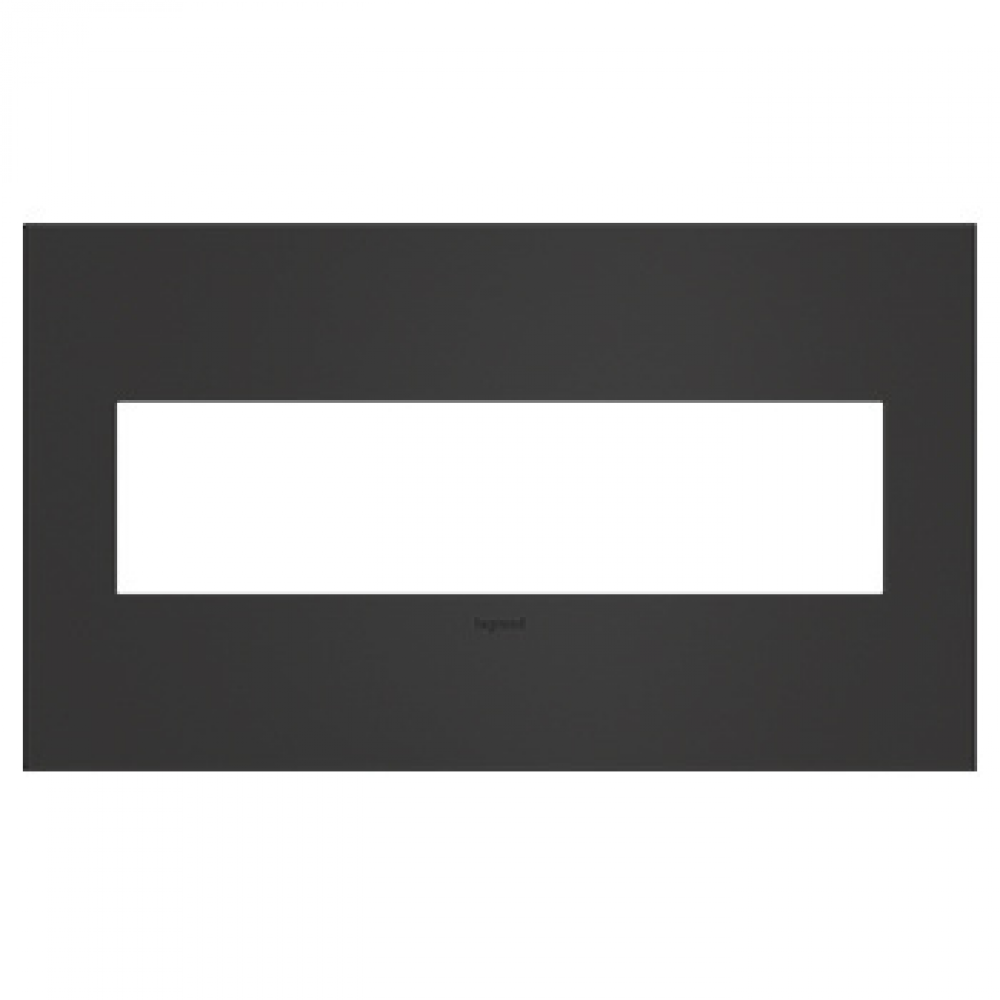 adorne Satin Black Four-Gang Screwless Wall Plate