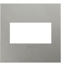 Legrand AWC2GBS4 - adorne Brushed Stainless Steel Two-Gang Screwless Wall Plate