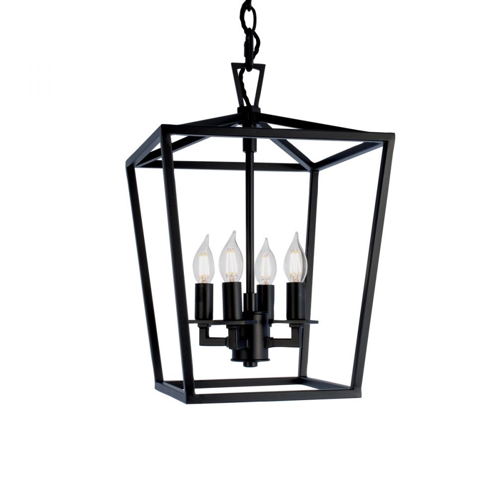 Cage Pendant Light - Matte Black