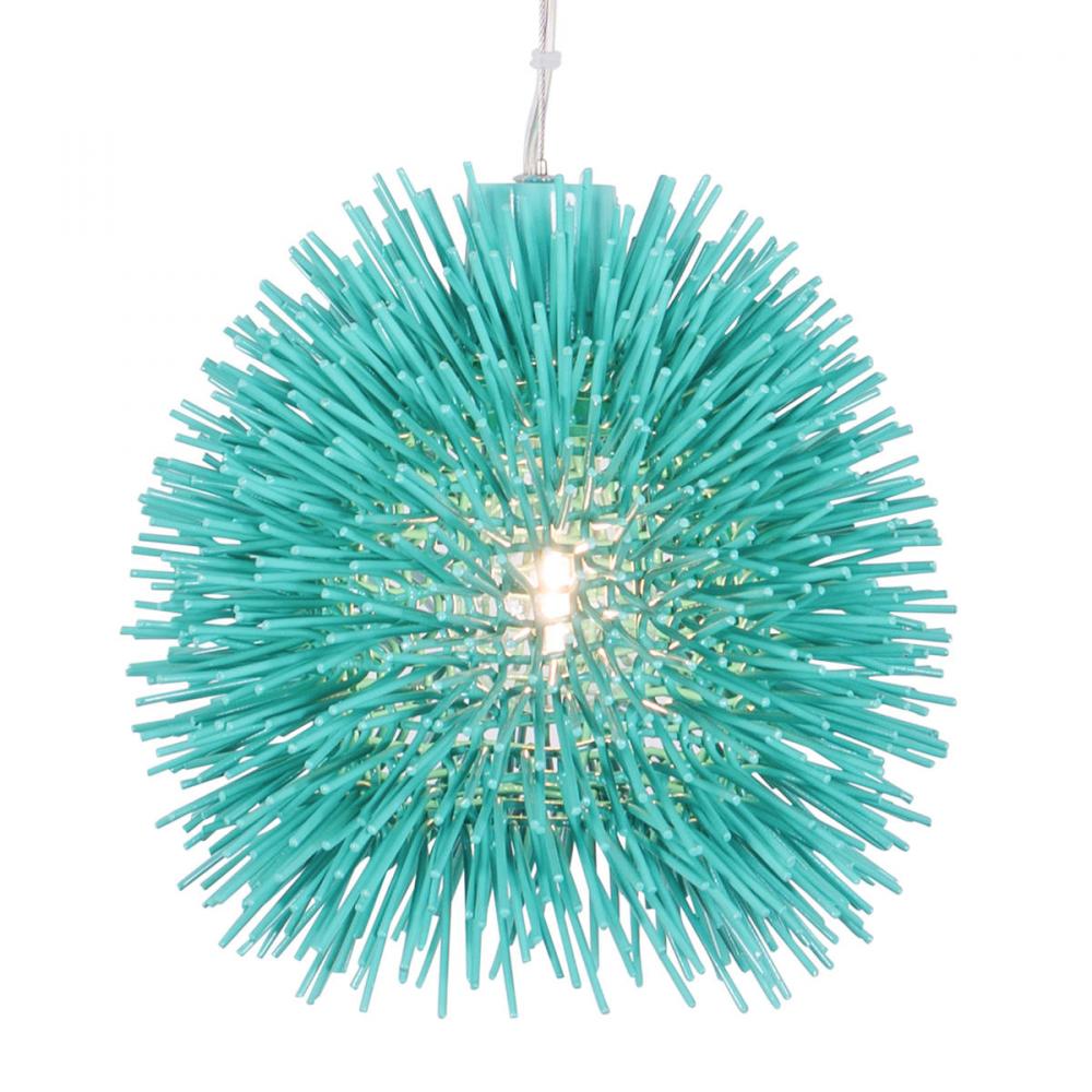 Urchin 1-Lt Mini Pendant - Aqua Velvet