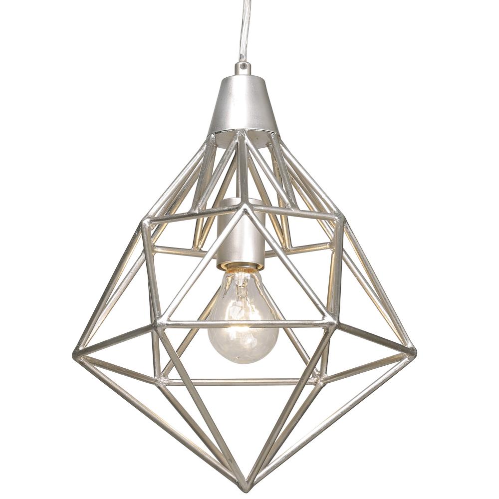 Facet 1-Lt Mini Pendant - Silver Leaf