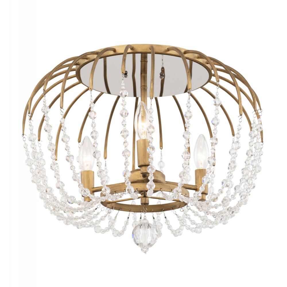 Voliere 3-Lt Semi-Flush - Havana Gold