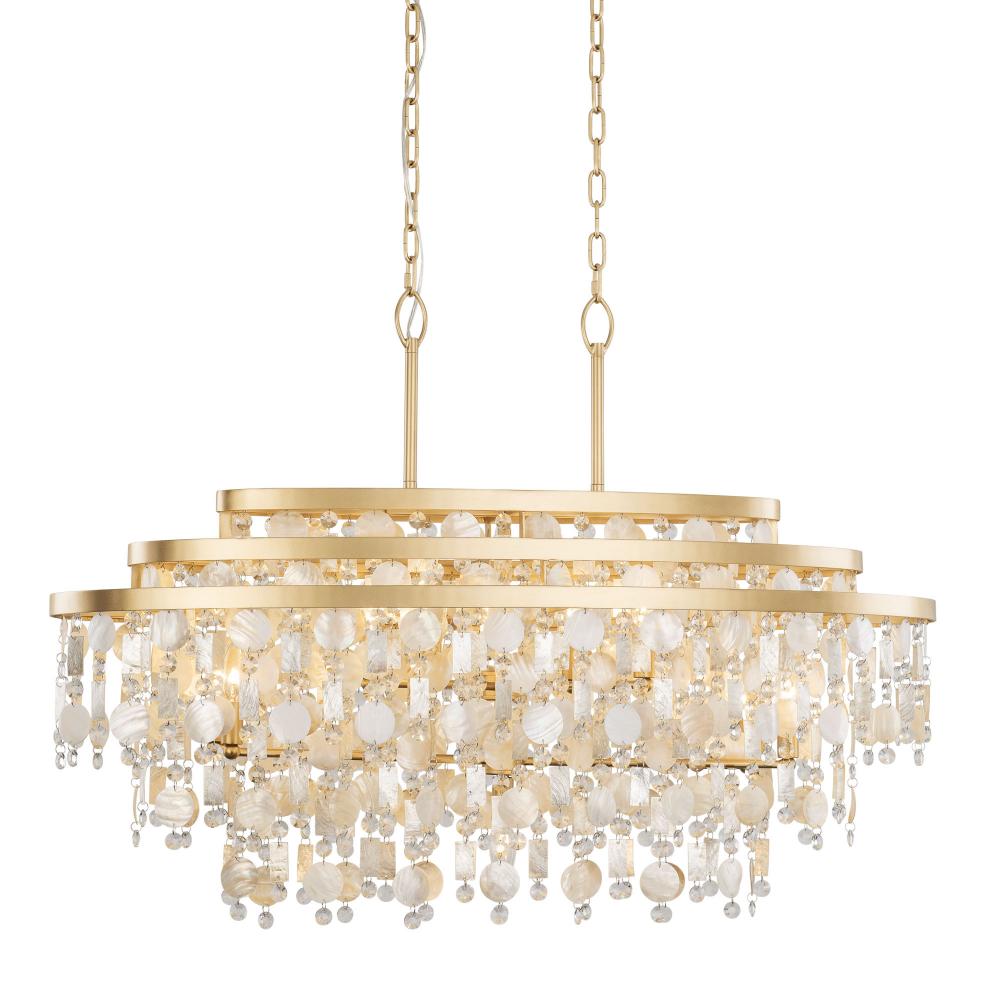 Kalani 9-Lt Linear Pendant - French Gold
