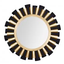 Varaluz 372MI36MBFG - Daphne 36-in Wall Mirror - Matte Black/French Gold