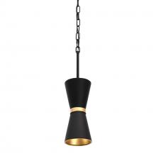 Varaluz 390M01MBFG - Mad Hatter 1-Lt Mini Pendant - Matte Black/French Gold