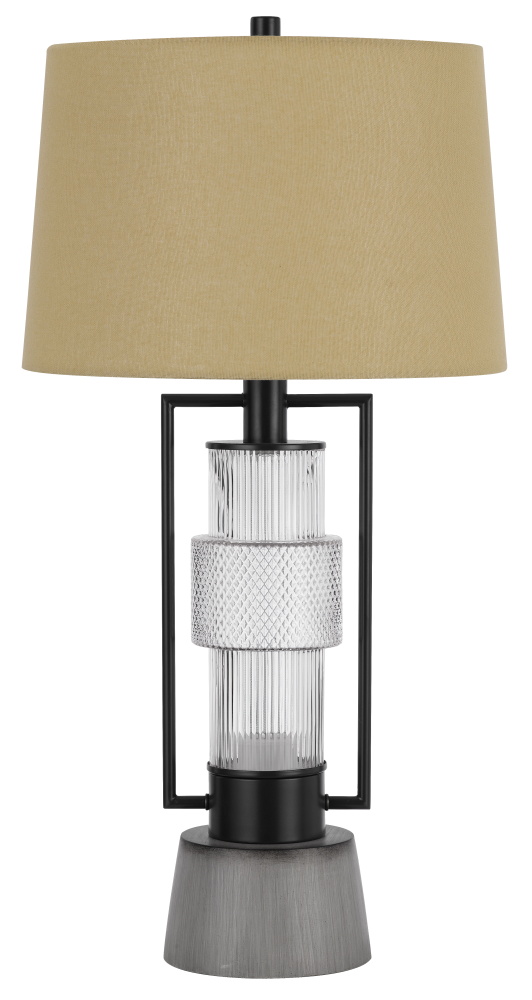 Vallda 100W 3 way table lamp with 2W LED night light with Metal/glass body & cement base