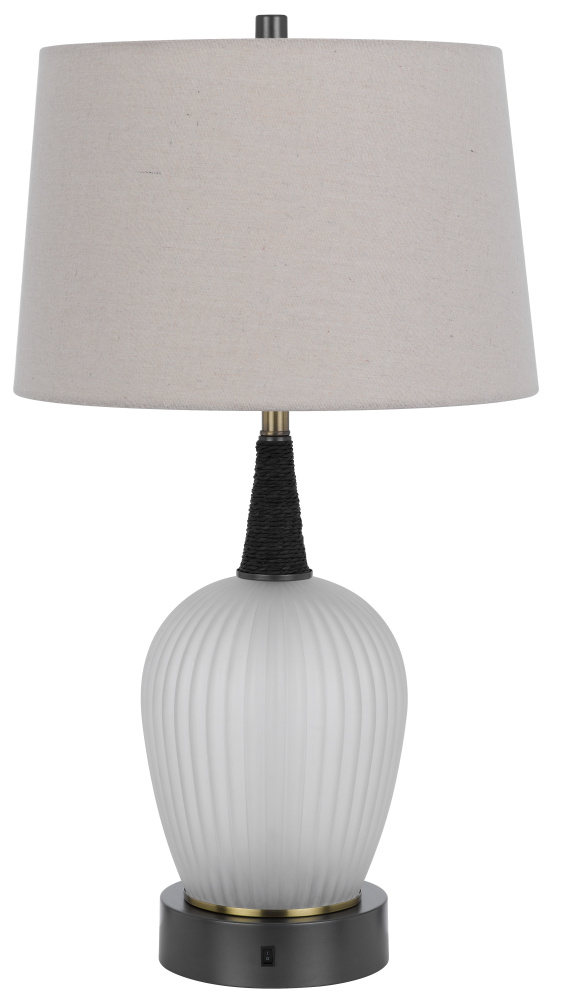 100W LED Vega Metal/Frosted Glass Table Lamp with 2W LED Night Light