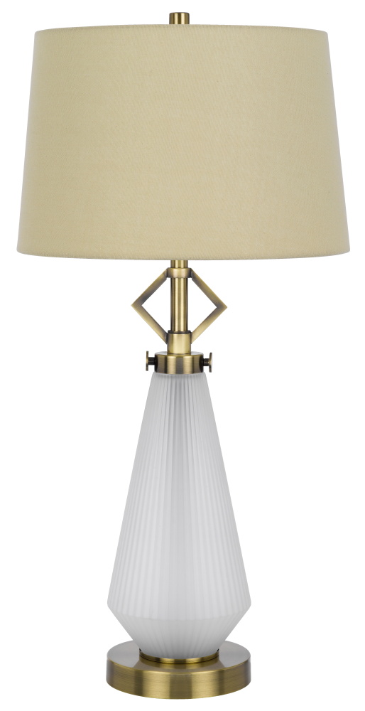 100W LED Carrizo Metal/Glass Table Lamp with 2W LED Night Light