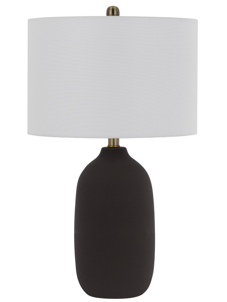 25.5 In. Height Matte Black Ceramic Table Lamp
