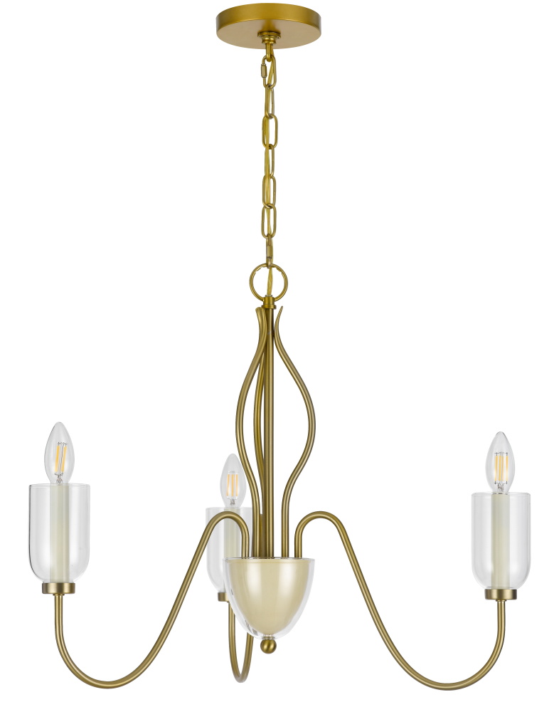 20 In. Height Antique Brass Metal Chandelier