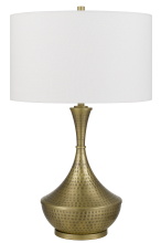 CAL Lighting BO-3202TB - 26.75 In. Height Antique Brass Hammered Metal Table Lamp