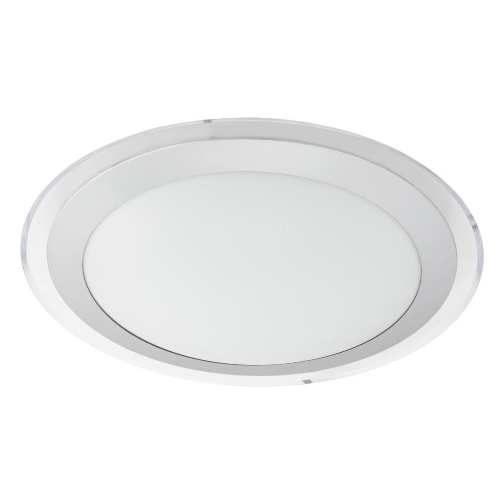1 LT Integrated LED Ceiling Light w/ White, Silver & Clear Finish w/ White Shade