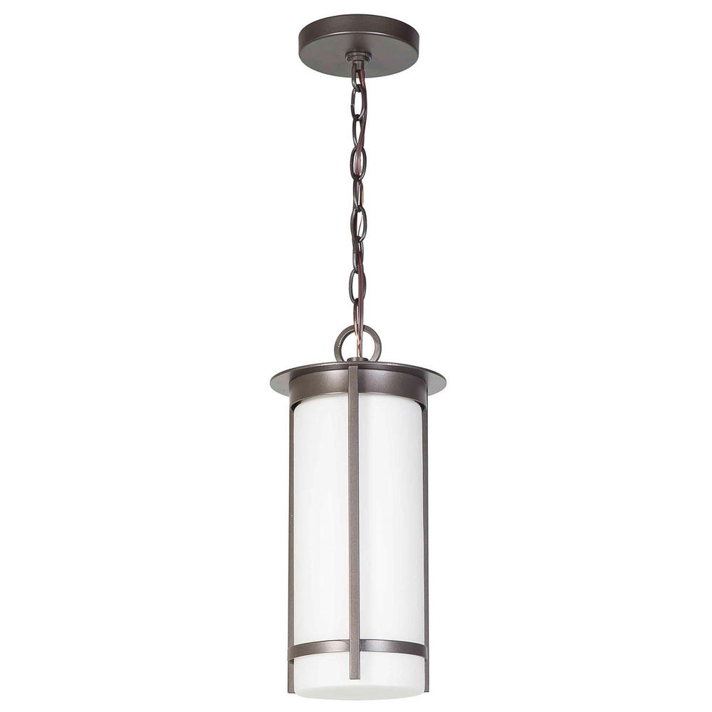 1 LT Mini Pendant w/ a Graphite Finish & White Glass Shade