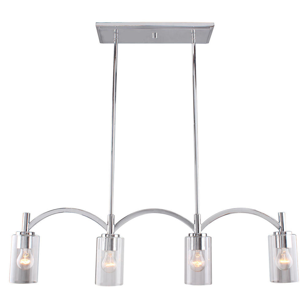 4 LT Linear Pendant w/ Chrome Finish & Clear Glass