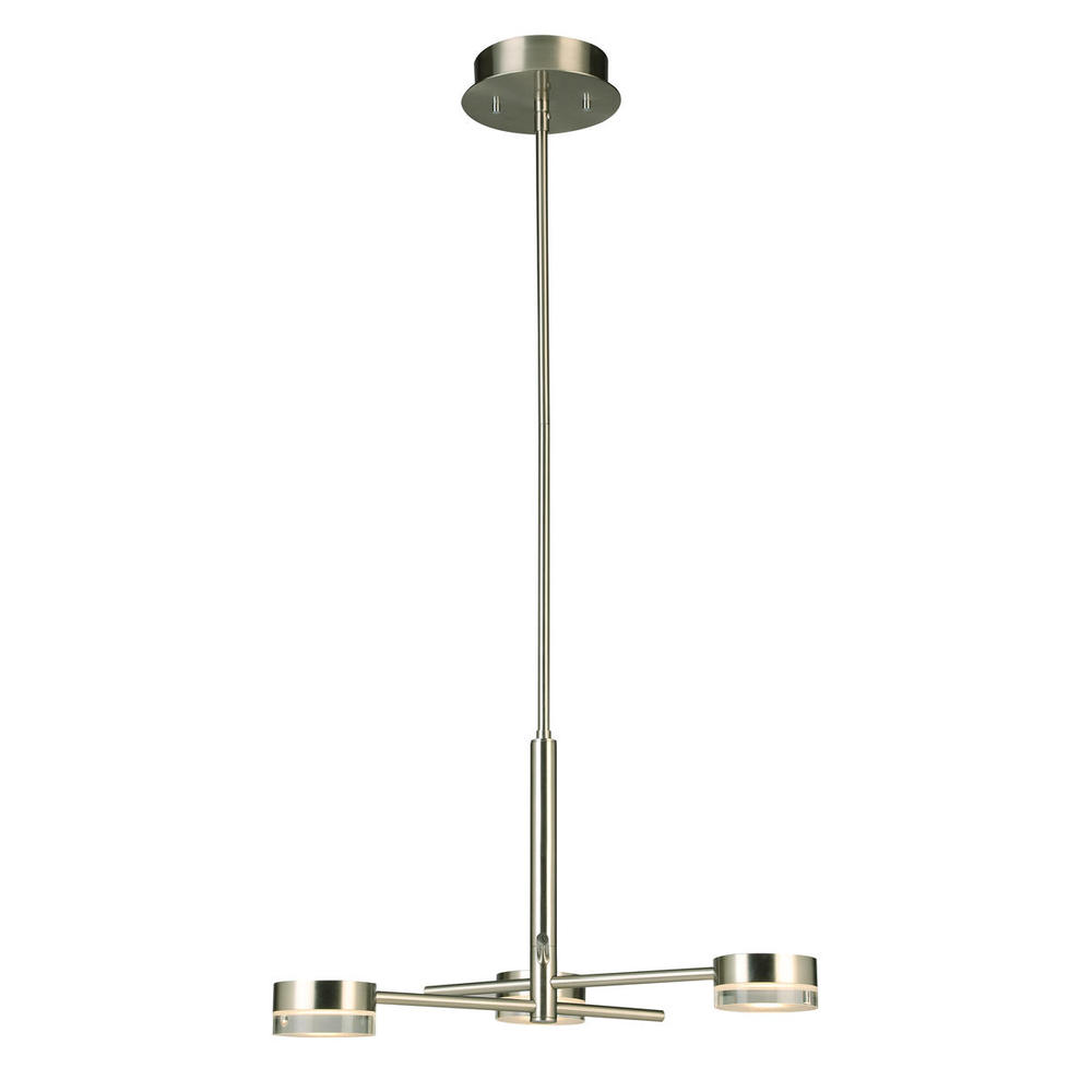 3x18W LED Chandelier w/ Brushed Nickel Finish