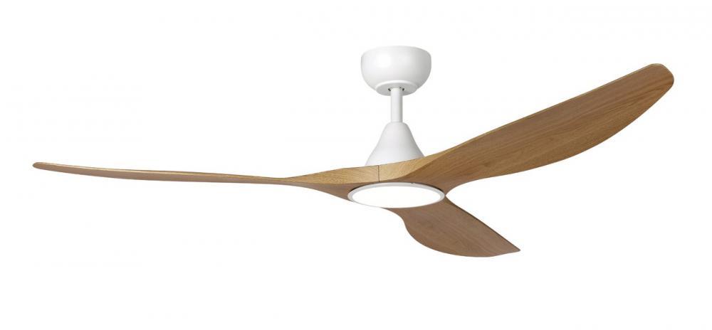 60" SURFLINE LED c/fan, Wh/Coastal Oak