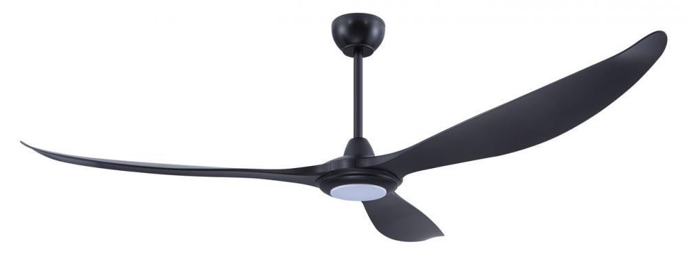 72" MISSION BAY LED c/fan, Black matt