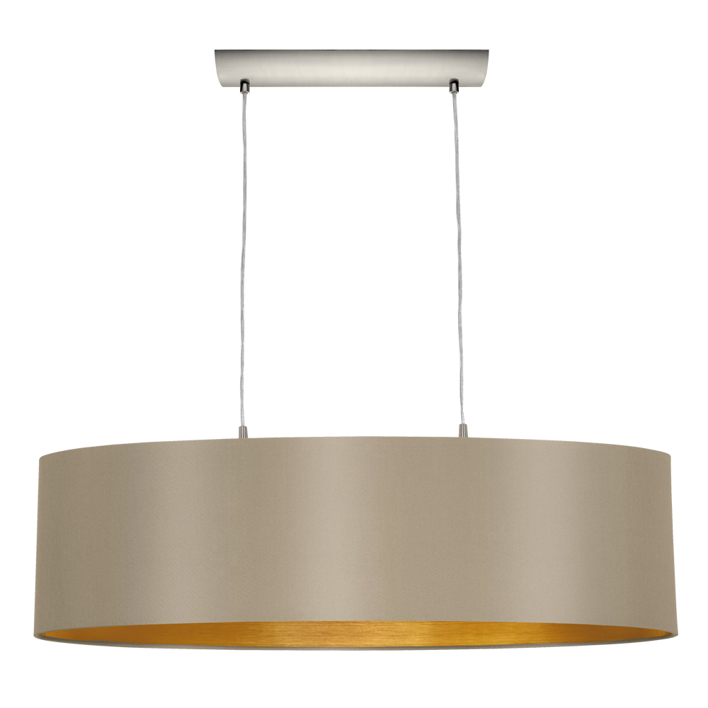 2 LT Mult Light Pendant w/ Matte Nickel Finish & Cappucino & Gold Shade