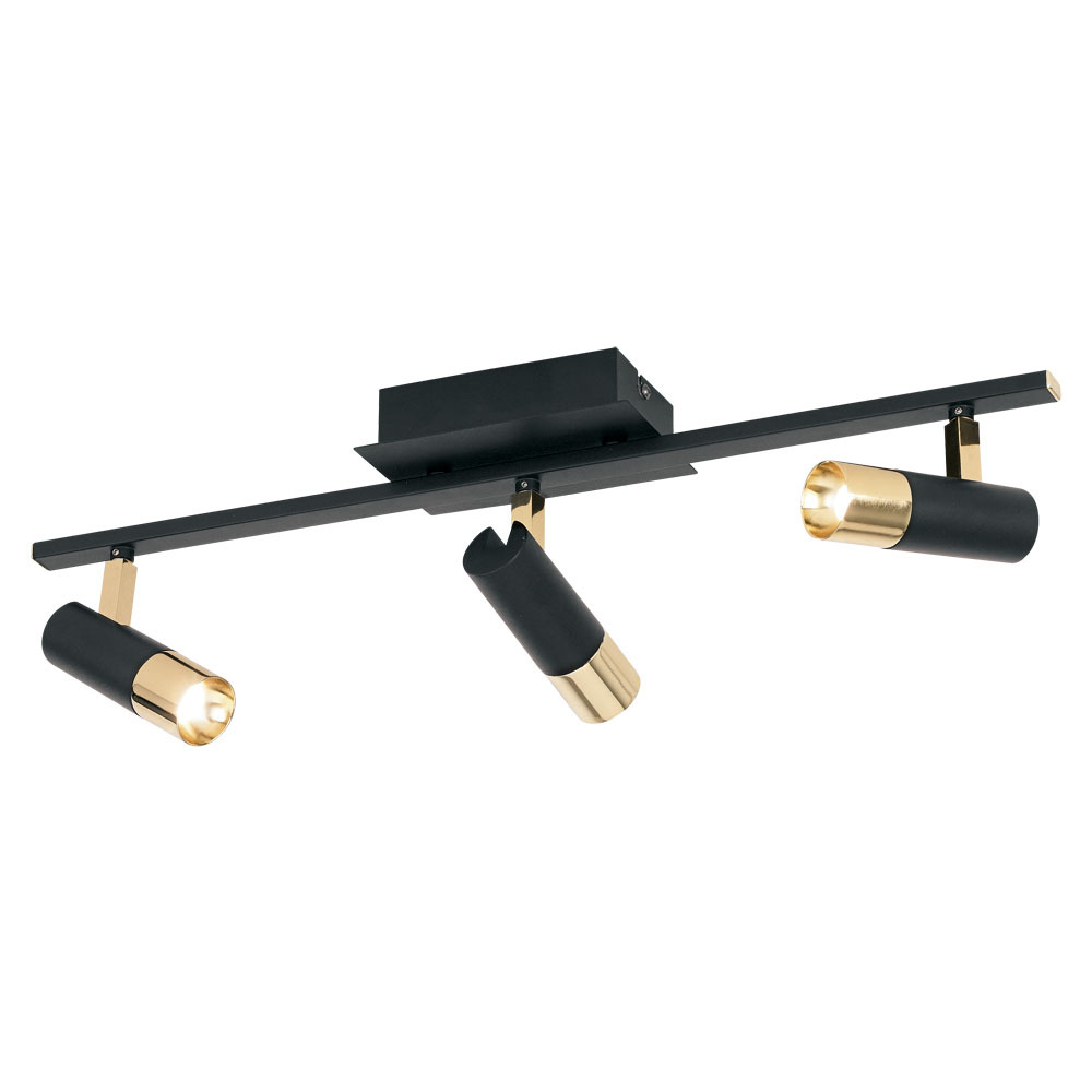 3 LT Integrated LED Track Light w/Black & Brass Finish w/ Adjustable Lamp Heads