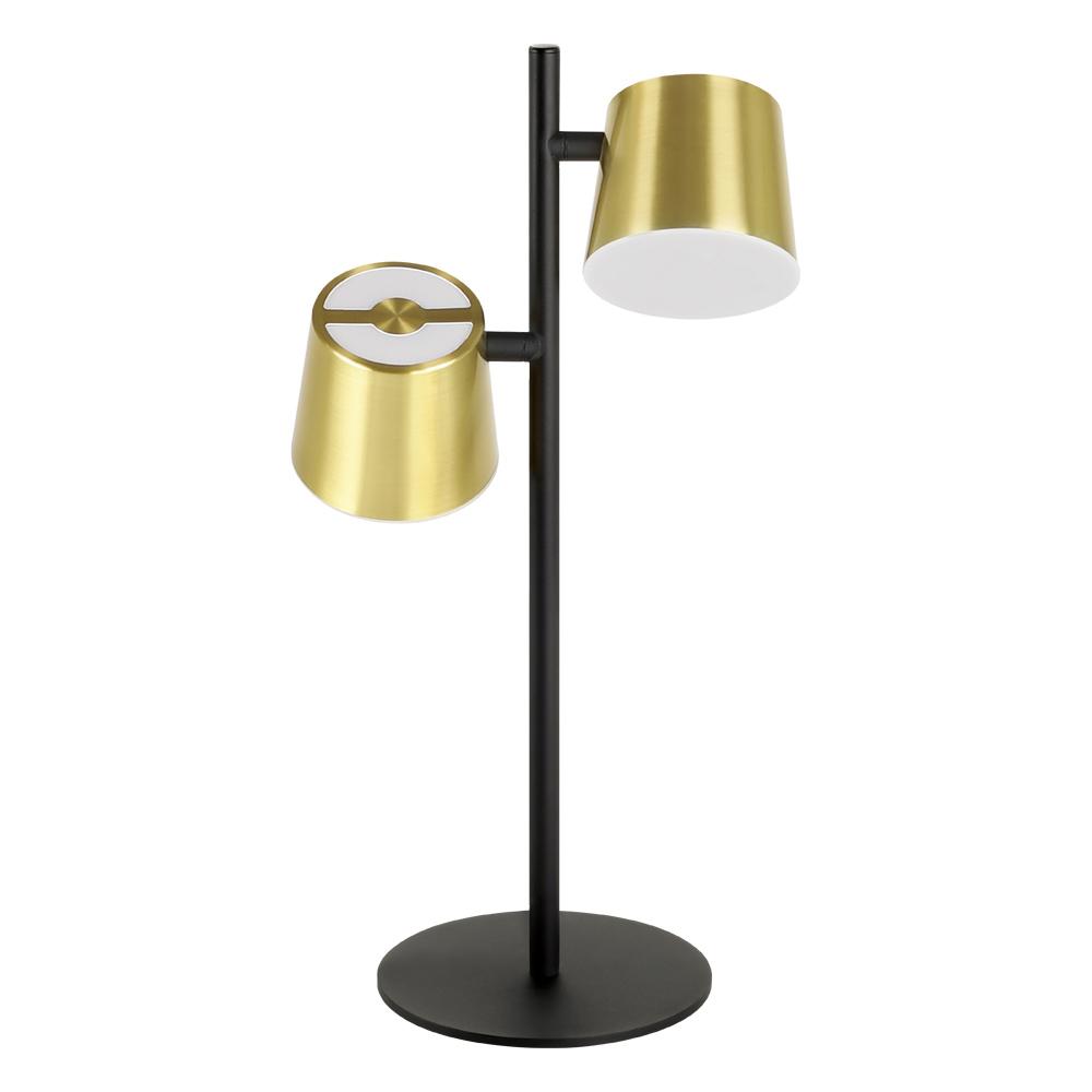 Altamira - 2 LT Table Lamp with Structured Black Finish and Brass Exterior and White Interior