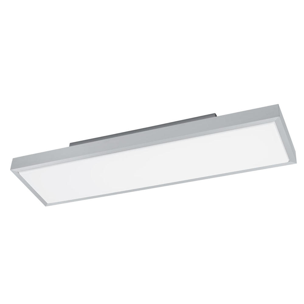 1 LT Integrated LED Ceiling Light w/ Brushed Aluminum Finish & White Plastic Shade