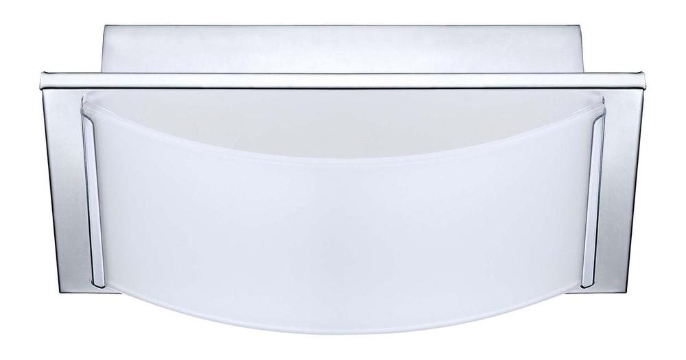 1 LT LED Wall/Ceiling Light w/ Chrome Finish & White Glass Shade