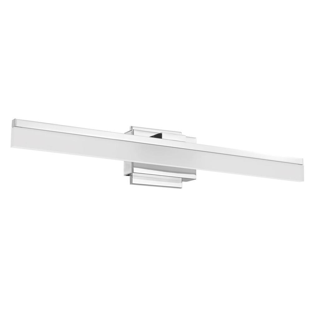 1 LT Integrated LED Bath/Vanity Light w/ Chrome Finish & Satin Acrylic Shade