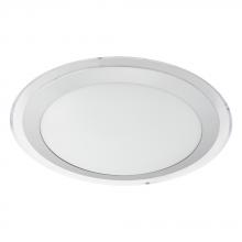 Eglo 202149A - 1 LT Integrated LED Ceiling Light w/ White, Silver & Clear Finish w/ White Shade