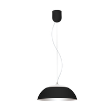 Eglo 202267A - 1 LT Integrated LED Pendant w/ a Black Finish & Black & White w/ Silver Interior Shade