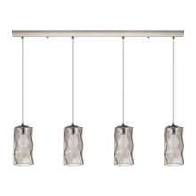 Eglo 202404A - 4 LT Linear Pendant w/ Satin Nickel Finish & Smoked Glass Shades
