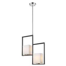 Eglo 202817A - 2 LT Multi Light Pendant w/ Black & Chrome Finish & Opal Glass Shades