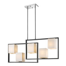 Eglo 202819A - 5 LT Multi Light Pendant w/ a Black & Chrome Finish & Opal Glass Shades