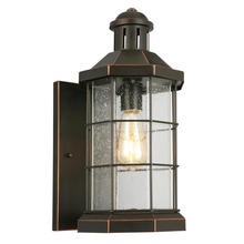 Eglo 202871A - 1x60W Outdoor Wall Light w/ Oil Rubbed Bronze Finish and Clear Seeded Glass