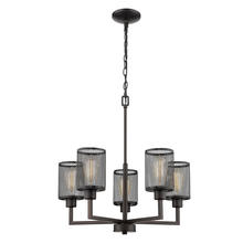 Eglo 203472A - 5 LT Chandelier with Oil Rubbed Bronze Finish & Mesh Metal Cylinder Shades