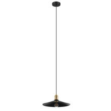 Eglo 204025A - 1 LT Pendant w/ Black Finish & Brushed Gold Accent.
