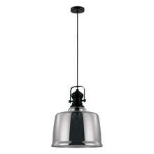 Eglo 204368A - 1 LT Pendant w/ a Matte Black & Chrome Finish & Smoked Glass Shade, 1-60W E26 Bulb