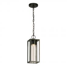 Eglo 204707A - Walker Hill - Outdoor Pendant Light Matte Black With Clear Seedy Glass 8W LED