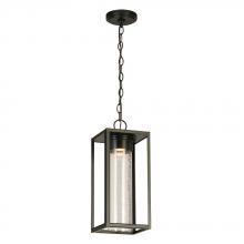 Eglo 204708A - Walker Hill - Outdoor Pendant Light Matte Black With Clear Seedy Glass 8W LED