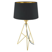Eglo 39179A - 1 LT Table Lamp Gold Finish Black exterior Gold Interior Shade 1-12W A19 LED