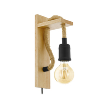 Eglo 43197A - 1 LT Open Bulb Wall Light w/ a Natural  Wood Finish