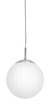 Eglo 85261A - 1 LT Pendant w/ a Matte Nickel Finish & Opal Glass Shade