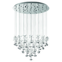 Eglo 93661A - 43 LT LED Cascade Pendant w/ Chrome Finish & Clear Glass Crystals