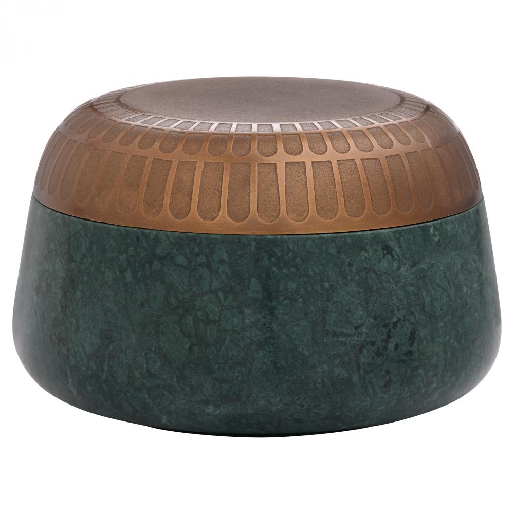 Sofia Box | Green Forest Marble | Antique Brass - Small