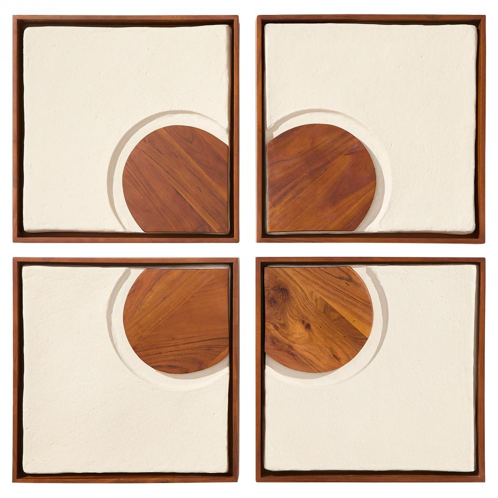 Rhys Decorative Panels | Off-White |  Walnut - 4pc set