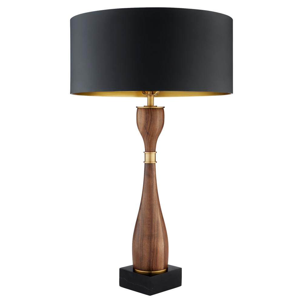 Veneta Table Lamp | Walnut | Brass | Black