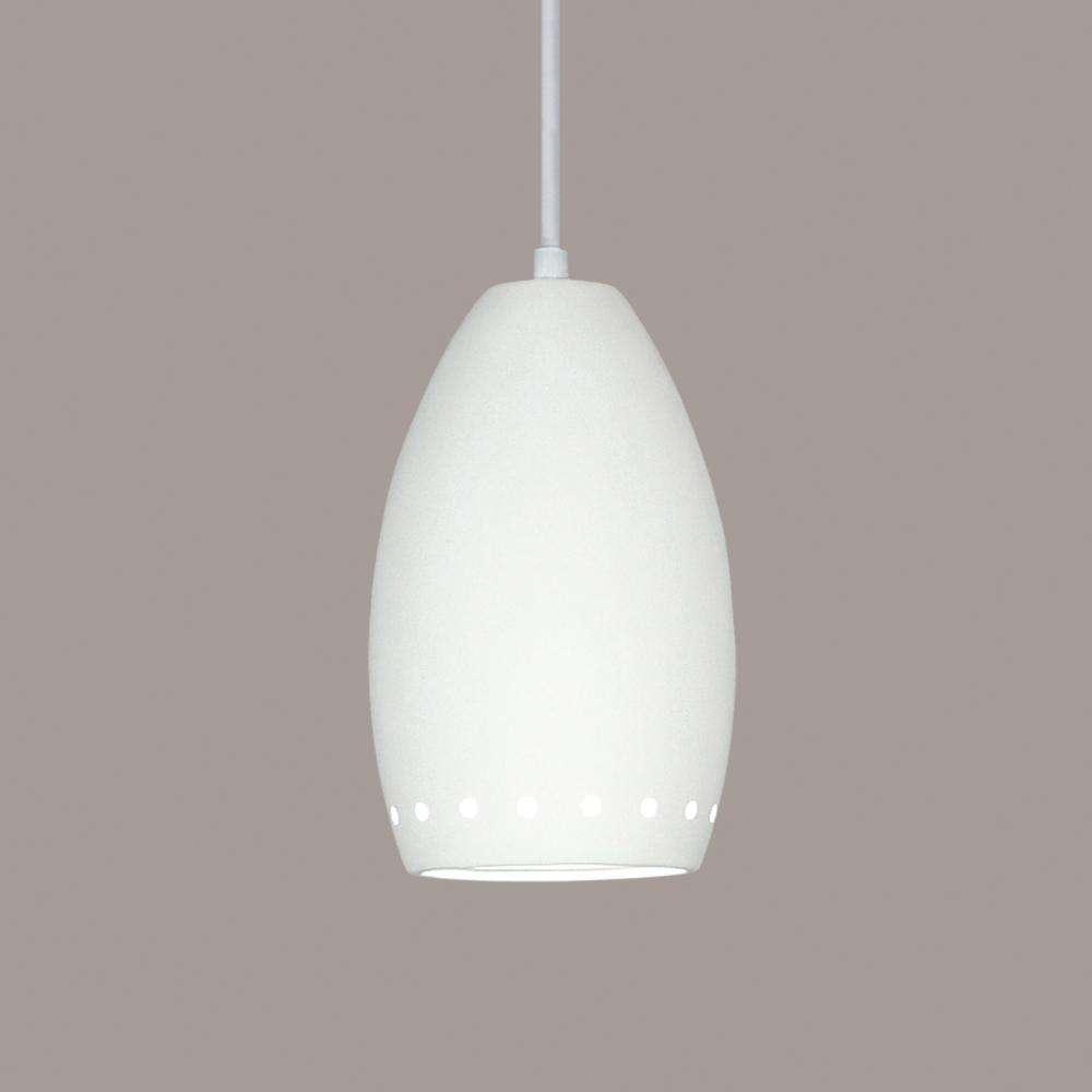 Grenada Pendant: Straw (White Cord & Canopy)