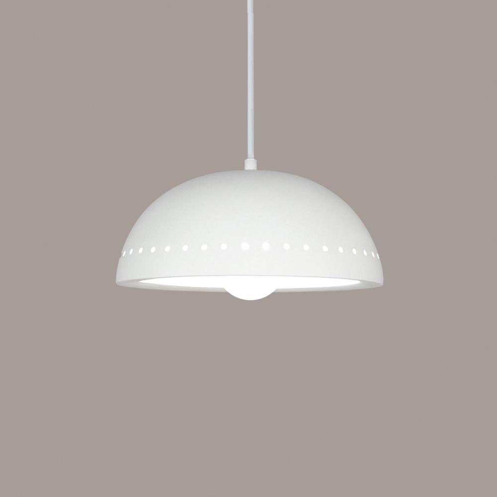 Cyprus Pendant: White Gloss (White Cord & Canopy)