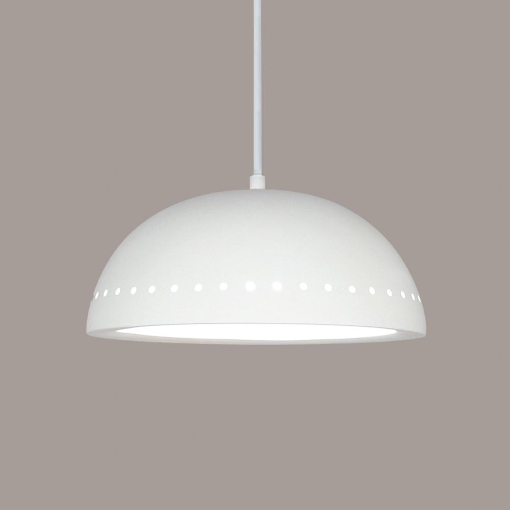 Gran Cyprus Pendant: White Gloss (White Cord & Canopy)