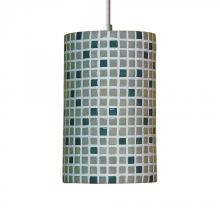 A-19 PM20308-GR - One Light Grey Drum Shade Mini Pendant